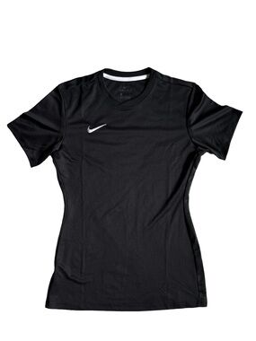 Nike Women’s Black Short Sleeve Dri-FIT Training Tee with White Swoosh